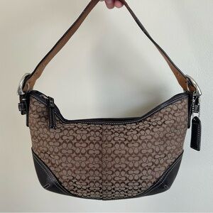 Authentic Coach Vintage Y2K Signature Logo Soho Shoulder Bag 6351 Canvas Brown